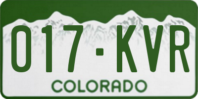 CO license plate 017KVR