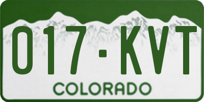 CO license plate 017KVT
