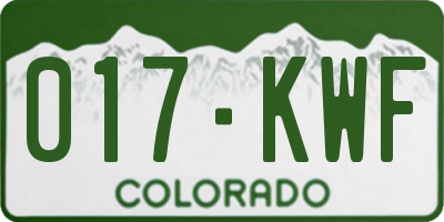 CO license plate 017KWF