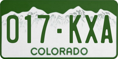 CO license plate 017KXA