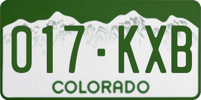 CO license plate 017KXB