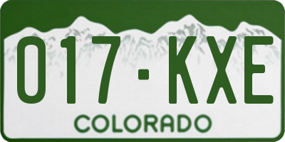 CO license plate 017KXE