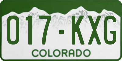 CO license plate 017KXG