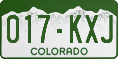 CO license plate 017KXJ