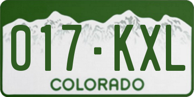 CO license plate 017KXL
