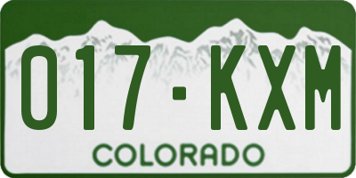 CO license plate 017KXM