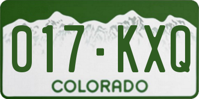 CO license plate 017KXQ