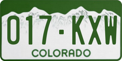 CO license plate 017KXW