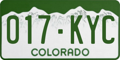 CO license plate 017KYC