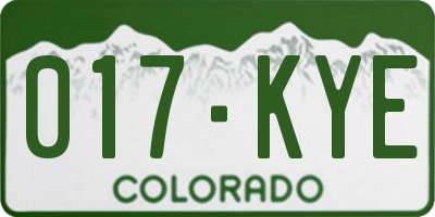 CO license plate 017KYE