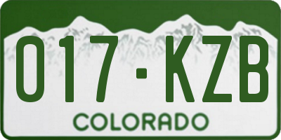 CO license plate 017KZB