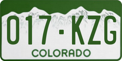 CO license plate 017KZG