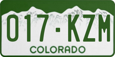 CO license plate 017KZM