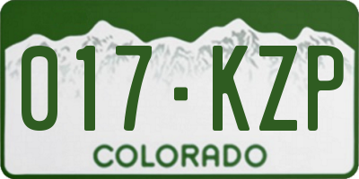 CO license plate 017KZP