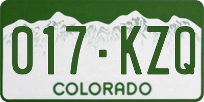 CO license plate 017KZQ
