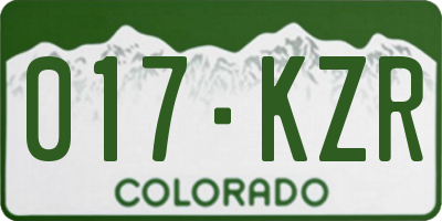 CO license plate 017KZR