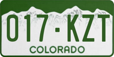 CO license plate 017KZT