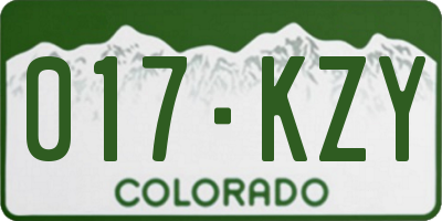 CO license plate 017KZY