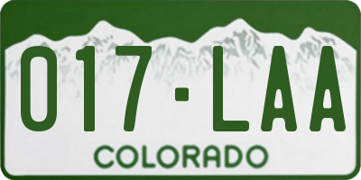 CO license plate 017LAA