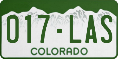 CO license plate 017LAS