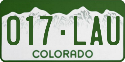 CO license plate 017LAU