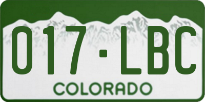CO license plate 017LBC