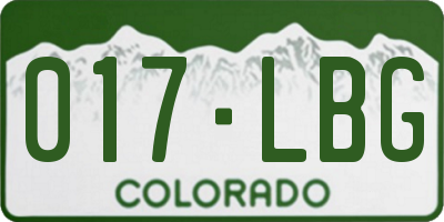 CO license plate 017LBG