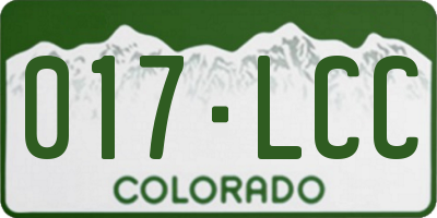 CO license plate 017LCC