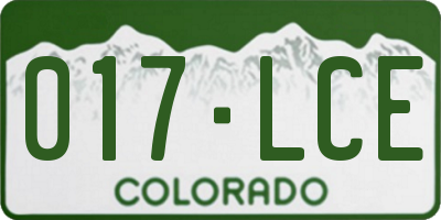 CO license plate 017LCE