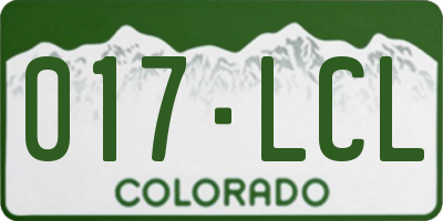CO license plate 017LCL
