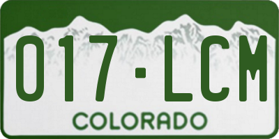 CO license plate 017LCM