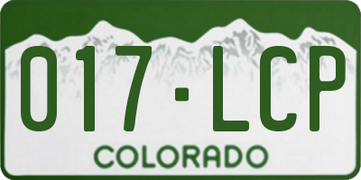 CO license plate 017LCP