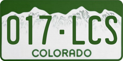 CO license plate 017LCS