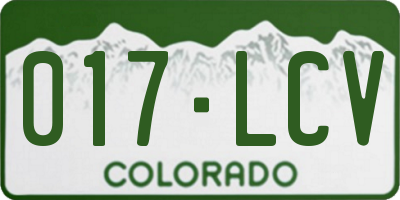 CO license plate 017LCV