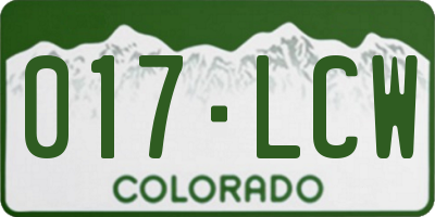 CO license plate 017LCW