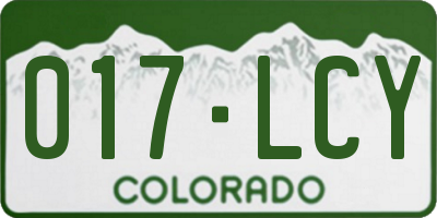 CO license plate 017LCY