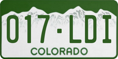 CO license plate 017LDI