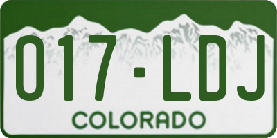 CO license plate 017LDJ