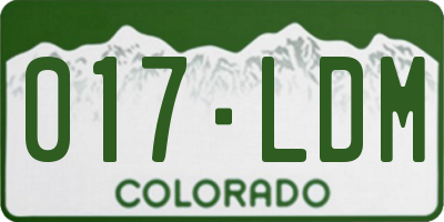 CO license plate 017LDM