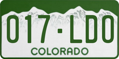 CO license plate 017LDO