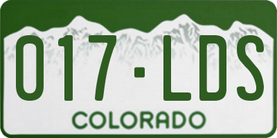 CO license plate 017LDS