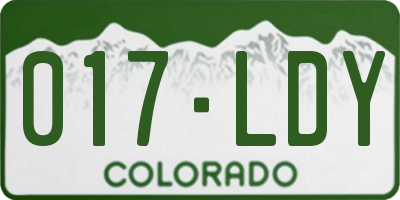 CO license plate 017LDY