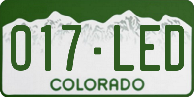 CO license plate 017LED