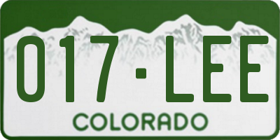 CO license plate 017LEE