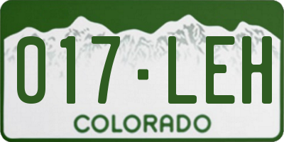 CO license plate 017LEH