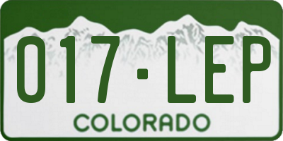 CO license plate 017LEP