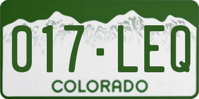 CO license plate 017LEQ