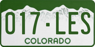 CO license plate 017LES
