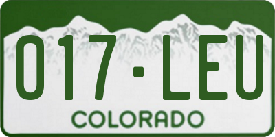 CO license plate 017LEU
