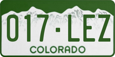 CO license plate 017LEZ